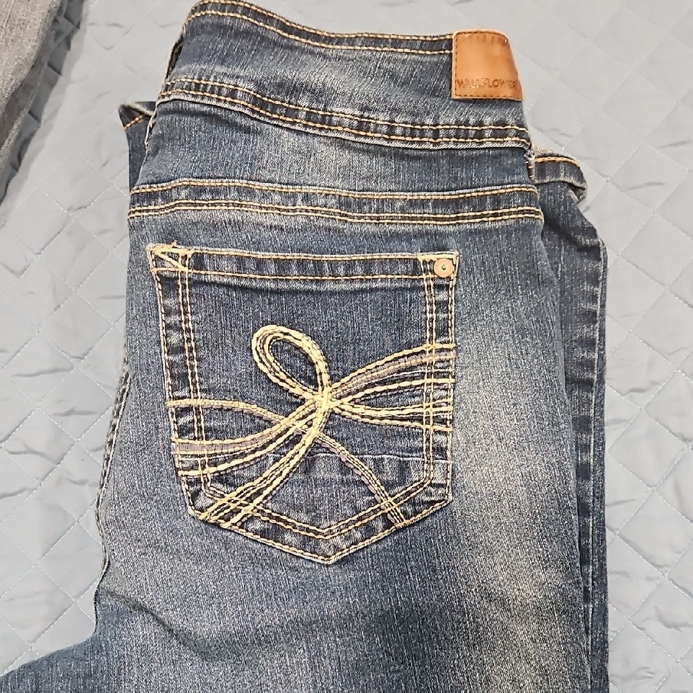 Wallflower Blue Boot Cut Jeans with Embroidered Back